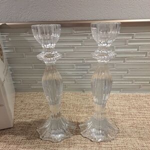 Crystal Candlestick Holders Pair Shannon Crystal Lead Crystal 7”